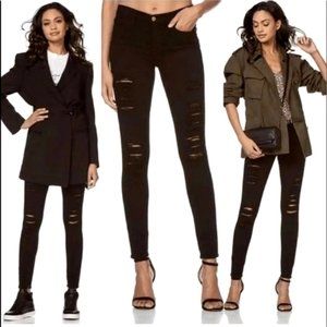 FRAME Le Skinny de Jeanne Size 27 distressed black skinny jeans